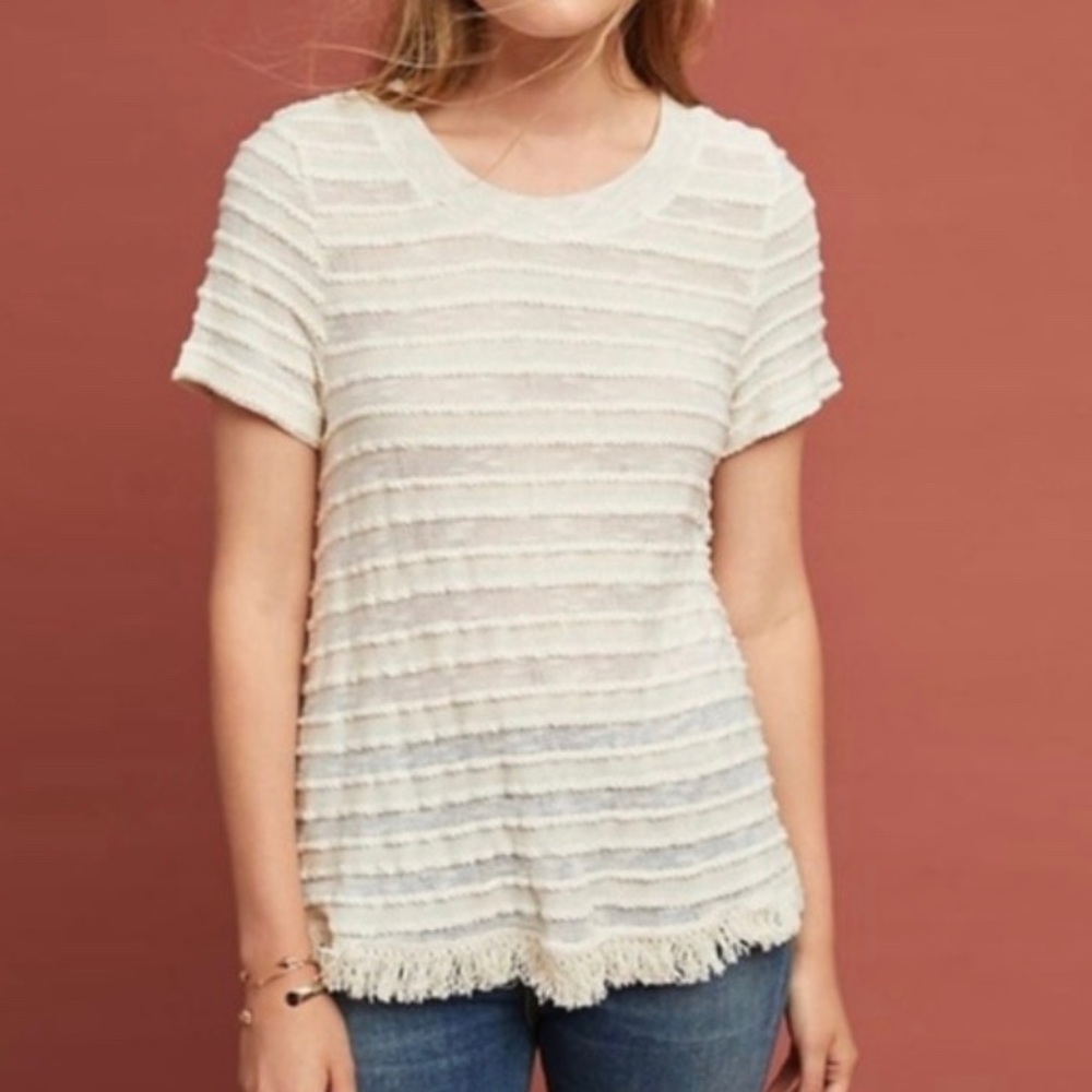 EUC Anthropologie eri + ali cream tunic, sz M